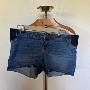 ISABEL ~ Maternity midishort short midi Jean Shorts with Elastic on Hips